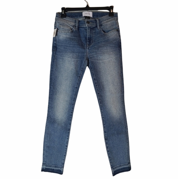 Current/Elliott Mid Rise Skinny Raw Hem Jeans Blue Size 27 NWT - Picture 1 of 8